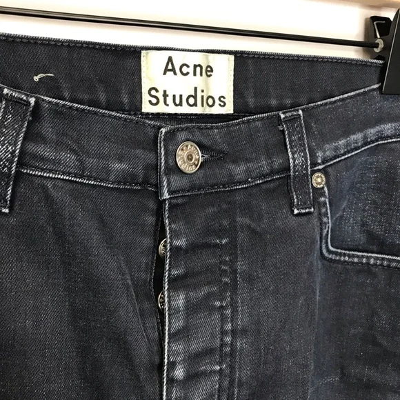 Acne Studios Town Twilight men’s skinny jeans dark wash button fly - Picture 3 of 11